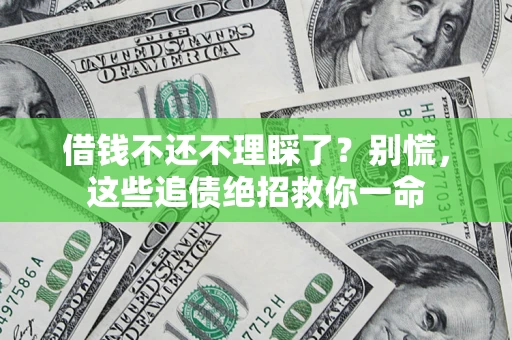 武汉借钱不还不理睬了？别慌，这些追债绝招救你一命