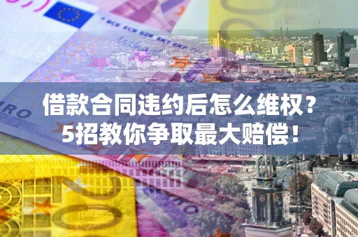 武汉借款合同违约后怎么维权？5招教你争取最大赔偿！