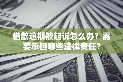 武汉借款逾期被起诉怎么办？需要承担哪些法律责任？